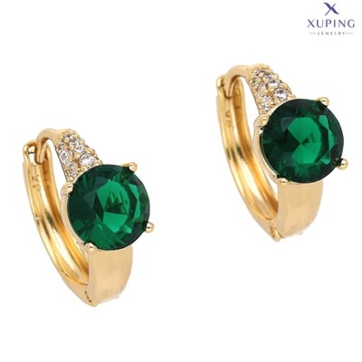 75507 KOLCZYKI 18K POZŁACANE 15/7 MM kółeczko z "brylantem"