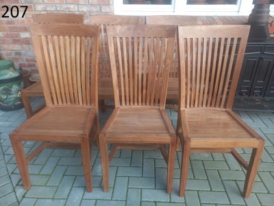 Krzesła tekowe drewniane 6 szt kolonialne twarde drewno (207)