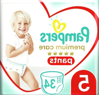 PIELUCHOMAJTKI PAMPERS 5 PREMIUM CARE PANTS 34SZT*