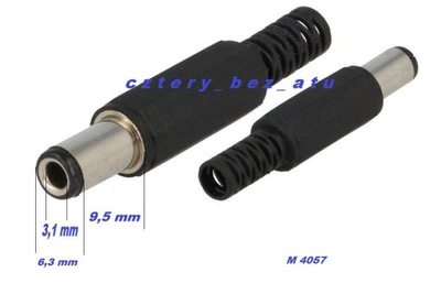 Wtyk zasilania DC 6,3 X 3,1 mm MIRANDA 4057 13-3-5 *