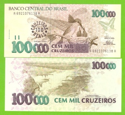 BRAZYLIA 100 CRUZEIROS 1993 P-238 UNC