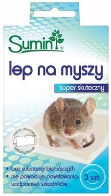 Sumin Lep na myszy pułapka super skuteczna 3 szt SUMIN my LEP NA MYSZY 3szt
