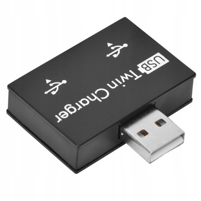 Hub USB2.0 Męski na 2-portowy USB Twin Charger