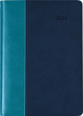 Kalendarz książkowy 2024 format A5 14.9x3x20.7 cm 416 stron niebieski