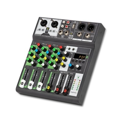 Stereo DJ Studio Audio Mixer Sound Board with 4