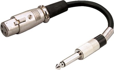 Przejściówki XLR damski na wtyk jack 6.3mm mono