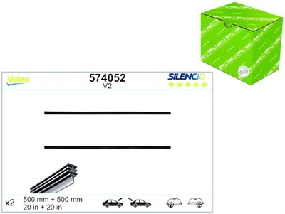 GOMA ESCOBILLAS SZKIELETOWE PARTE DELANTERA 2 PIEZAS V2 SILENCIO 500MM ALFA ROMEO  