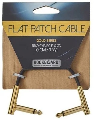 Flat Patch Cable Gold Złoty 10 cm Kątowy