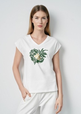 OCHNIK T-shirt damski z kwiatowym printem TSHDT-0125-12 2XL