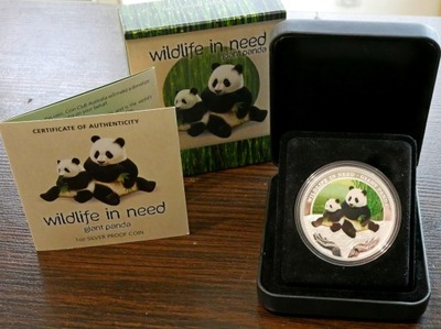 Moneta Tuvalu 2011 – 1$ Dzika Natura w Potrzebie Wielka Panda “1” Uncja