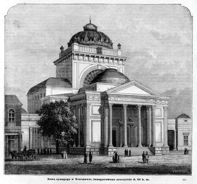 drzeworyt 1878 Nowa synagoga w Warszawie