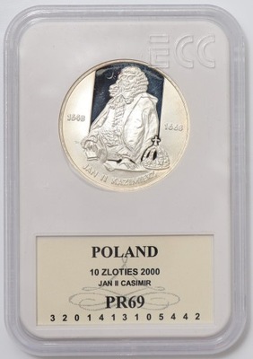 10 zł - Jan II Kazimierz-Półpostać-GCN PR 69- 2000