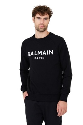 BALMAIN Czarna bluza Printed Sweatshirt 3XL