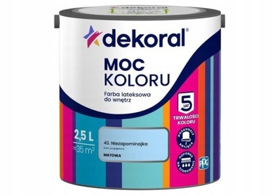 DEKORAL FARBA LATEKSOWA MOC KOLORU NIEZAPOMINAJKA 2,5L
