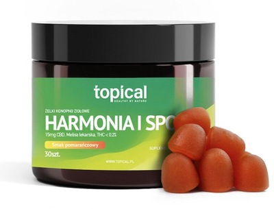 Żelki CBD 450 mg z melisą - pomarańczowe - Harmonia i Spokój - TOPICAL