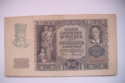 POLSKA Banknot 20 zł 1940 seria H