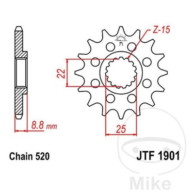 ЗУБЧАТКА ПЕРЕДНЯЯ JT F1901-14SC, 14Z, РАЗМЕР 520 RACING BETA