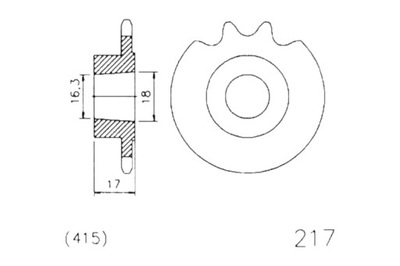 ENGRANAJE PARTE DELANTERA 20-0217-11 11Z TAMAÑO 415  