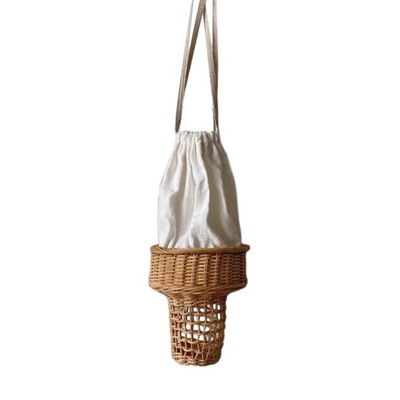 Kremowa torebka na ramię Straw Basket