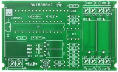 2-kanałowy multimetr panelowy, AVT5399 PCB+ uP