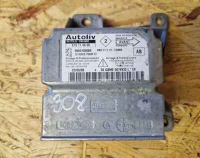 PEUGEOT 308 MODULE SENSOR AIRBAG 9665100080  