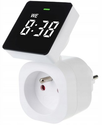 PROGRAMATOR CZASOWY TIMER CYFROWY 8 PROGRAMÓW 3680W EKRAN LCD 16A IP20