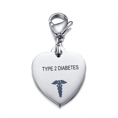 Breloczek dla diabetyka w kształcie serca T2