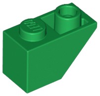 Lego 3665 4142989 Daszek 1x2 odwrócony Zielony 10 szt. Nowe