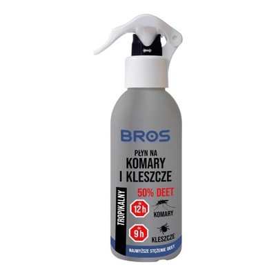 BROS PŁYN NA KOMARY I KLESZCZE 130ML 50% DEET