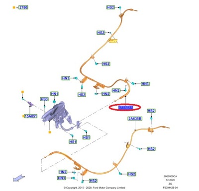 LYNAS STABDŽIO STOVĖJIMO MUSTANG 15- 2373064 _ FR3C-2A809-AE 