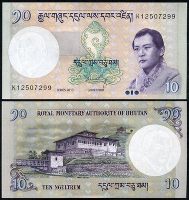 Bhutan 10 Ngultrum 2013 P-29b UNC