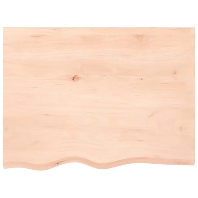 vidaXL Blat do łazienki, 80x60x2 cm, surowe, lite drewno