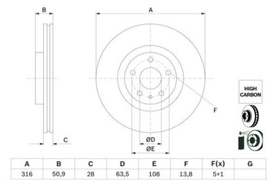 BOSCH 0 986 479 D46 DISCO DE FRENADO  