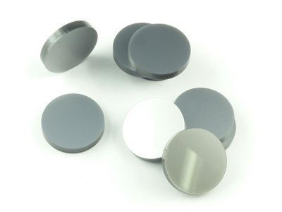 Znaczniki akryl srebrne okrągłe 22x3mm 10szt