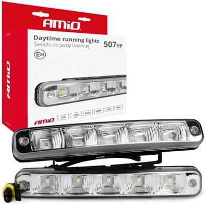 ФАРИ ДНЕВНОЙ ХОДОВЫЕ ОГНИ ДХО LED (СВЕТОДИОД ) AMIO 507HP 19CM 12/24V DO АВТО АВТОМОБИЛЯ БУСА