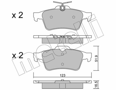 METELLI 22-0337-1 KOMPLEKTAS TRINKELIŲ HAMULCOWYCH, HAMU 