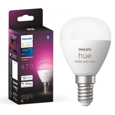 Żarówka LED E14 PHILIPS HUE White and color ambiance kulka 470 lm