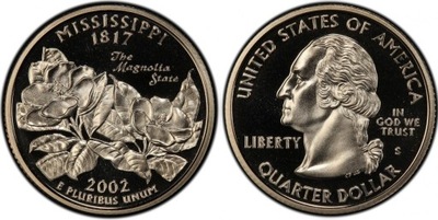 25 cent (2002) USA - Mississippi - Mennica S
