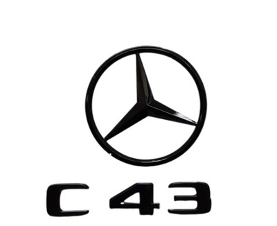 Mercedes C43 AMG Emblematy Gwiazda Czarne znaczki