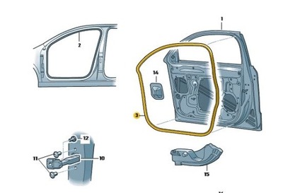 Прокладка наружная дверь перед skoda superb 2 фото №1