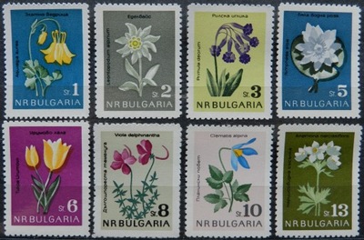 Bułgaria - Mi. 1407 - 1414 **, 1963 r. / kwiaty