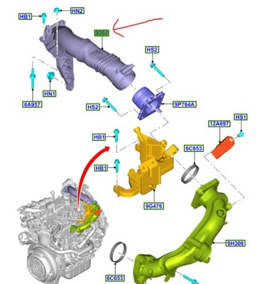 Труба интеркулер 1.6 ford s-max mk1 galaxy mk3 фото №1