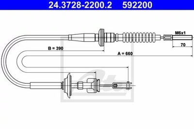 24.3728-2200.2/ATE ТРОС SPREGLA SUZUKI IGNIS 1.3 00-