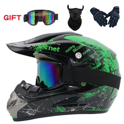 CASCO PARA MOTOCICLETA OFF-ROAD ENDURO MOTOCROSS +GOGLE + CAPO + GUANTES  