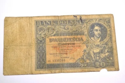 BANKNOT 20 ZŁOTYCH 1931R SERIA AK