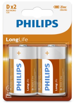 Baterie D Philips LongLife 2 sztuki