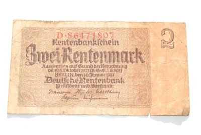 Stary banknot 2 marki 1937 III Rzesza Niemcy