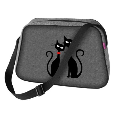 Torebka filcowa na laptopa Nesi - Czarne Koty