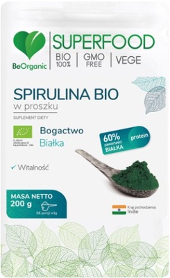 PD Spirulina BIO w proszku BeOrganic 200g