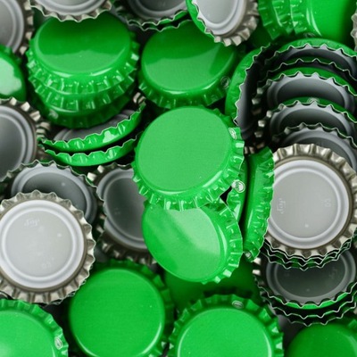 Kapsle zielone do butelek fi 26mm 50szt TANIO